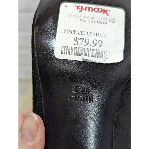 Diane Von Furstenburg Women's Black Suede Peep Toe 1.5" Heel Size 8.5M - Picture 9 of 10